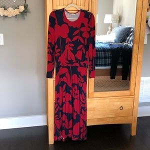 Boden Puff Sleeve Jersey Midi Dress — 8R